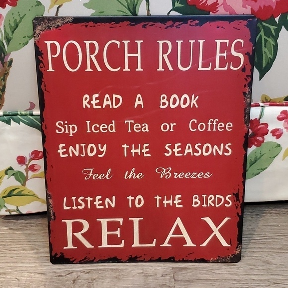 Other - 🍄 NWT RED METAL PORCH RULES